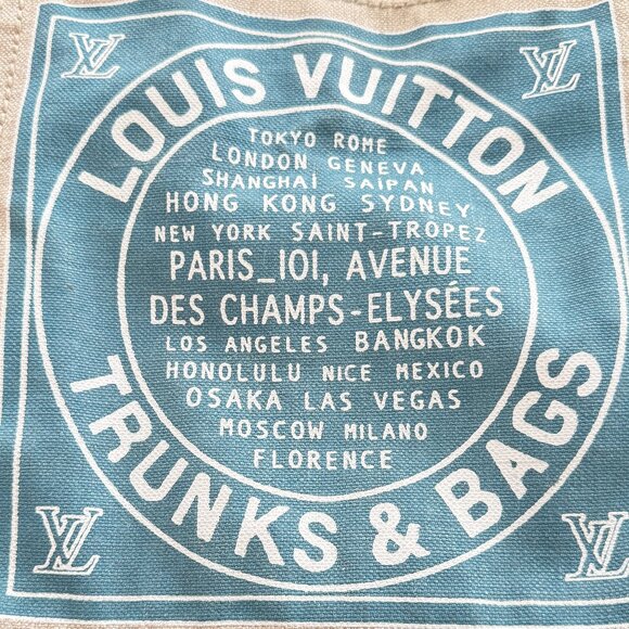 $2695 Authentic LOUIS VUITTON Paris Made in FRANCE VI0095 White Canvas Tote Bag - Picture 4 of 16